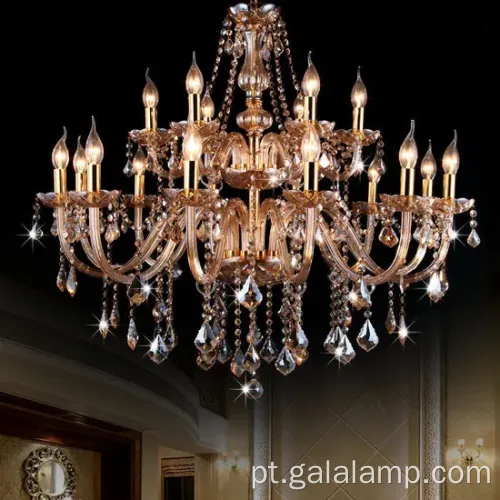 Lustre de cristal de cabeceira transparente elegante